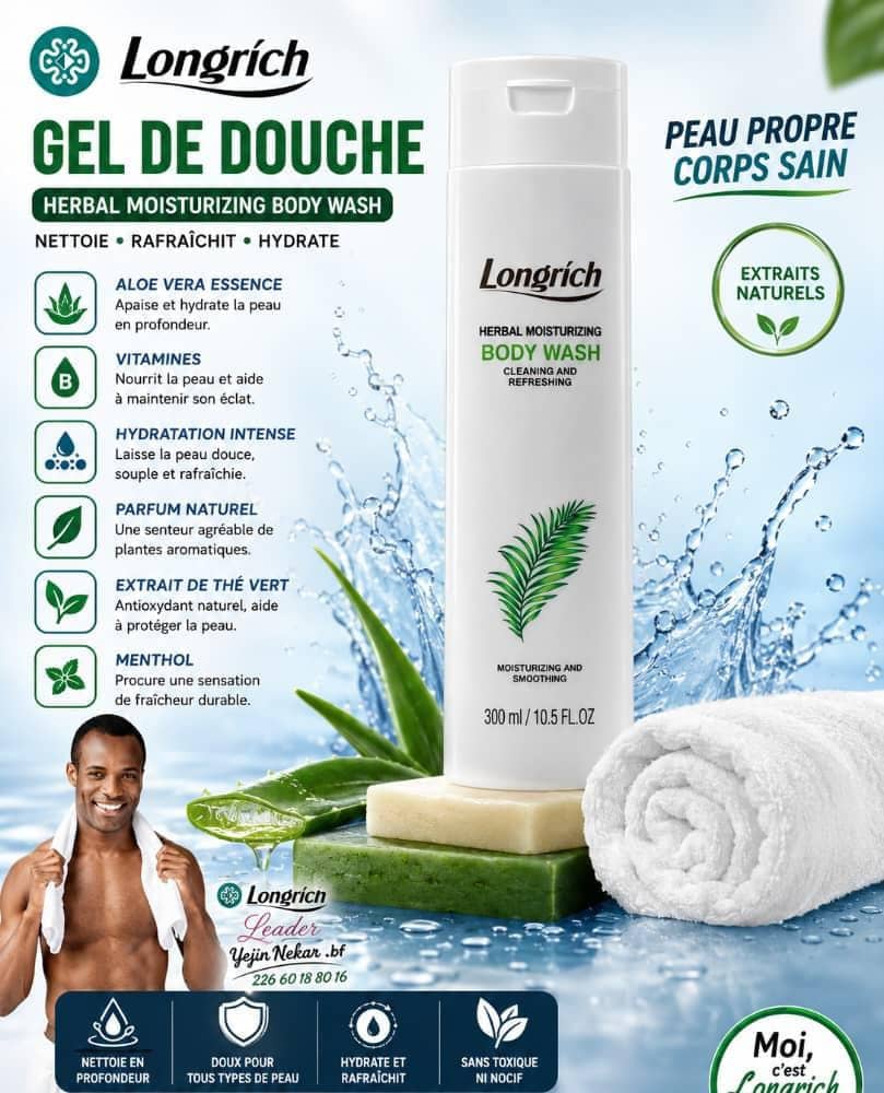 Gel Douche Herbal Moisturizing Longrich – 300 ml